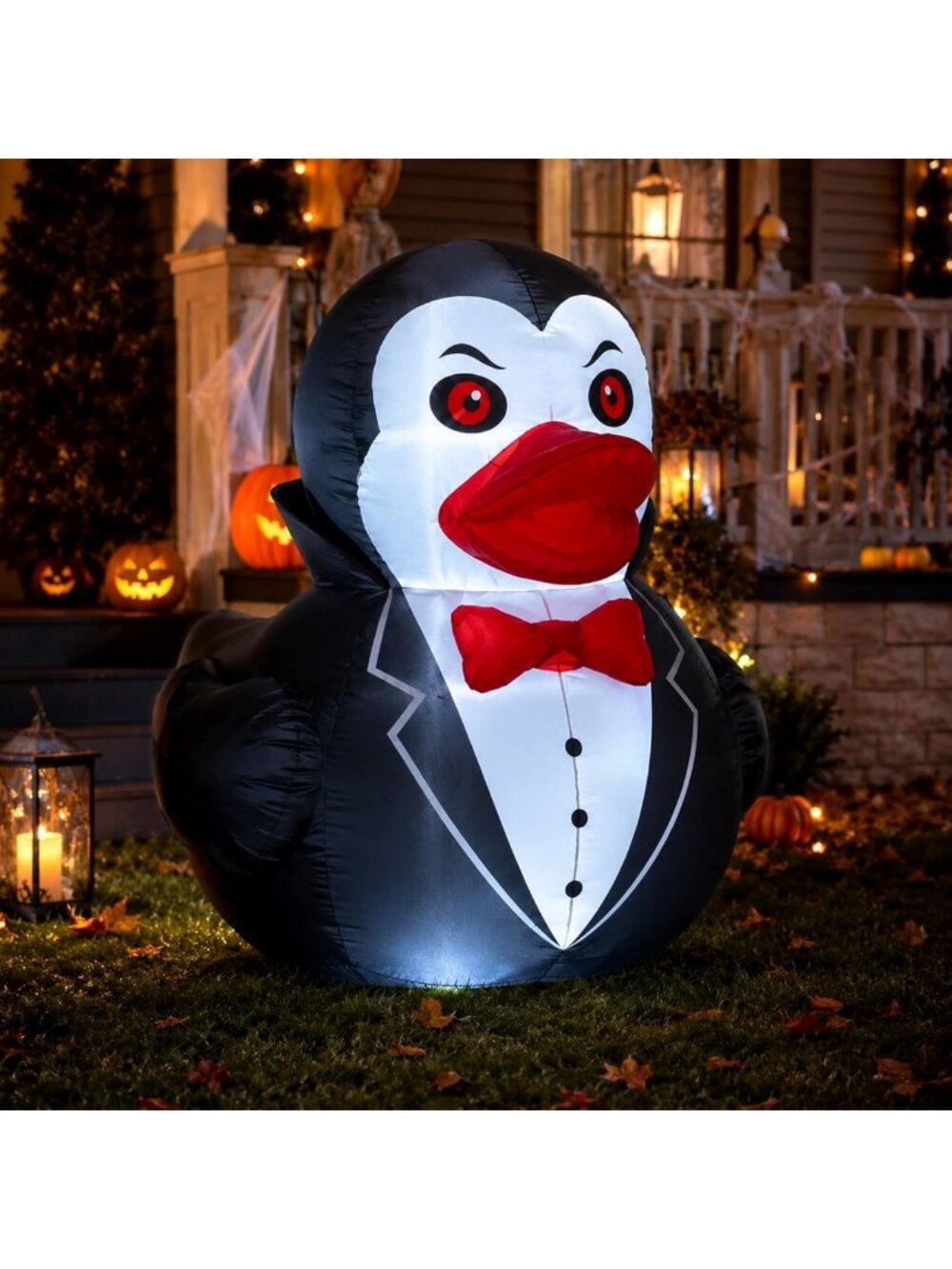 Giant 5FT Inflatable Vampire Duck for Halloween Outdoor Decor - Spooky Fun!